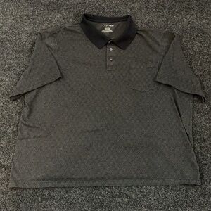 Puritan Polo Shirt Mens 3XL Gray Argyle Diamond Knit Pocket Short Sleeve Casual